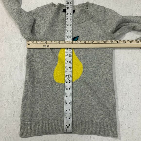 J. Crew Pear Knit Sweater Size XXS Wool Rabbit Hair Blend Gray Pullover Rib Trim - Picture 8 of 12